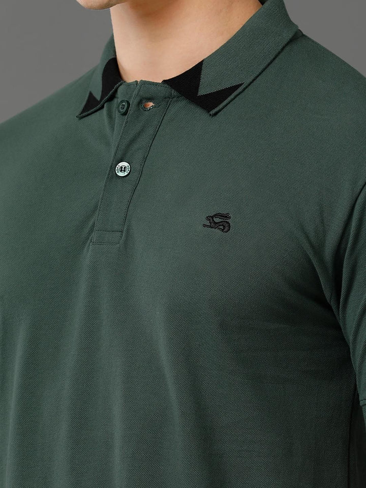 ADRO Men Green Cotton Tshirts