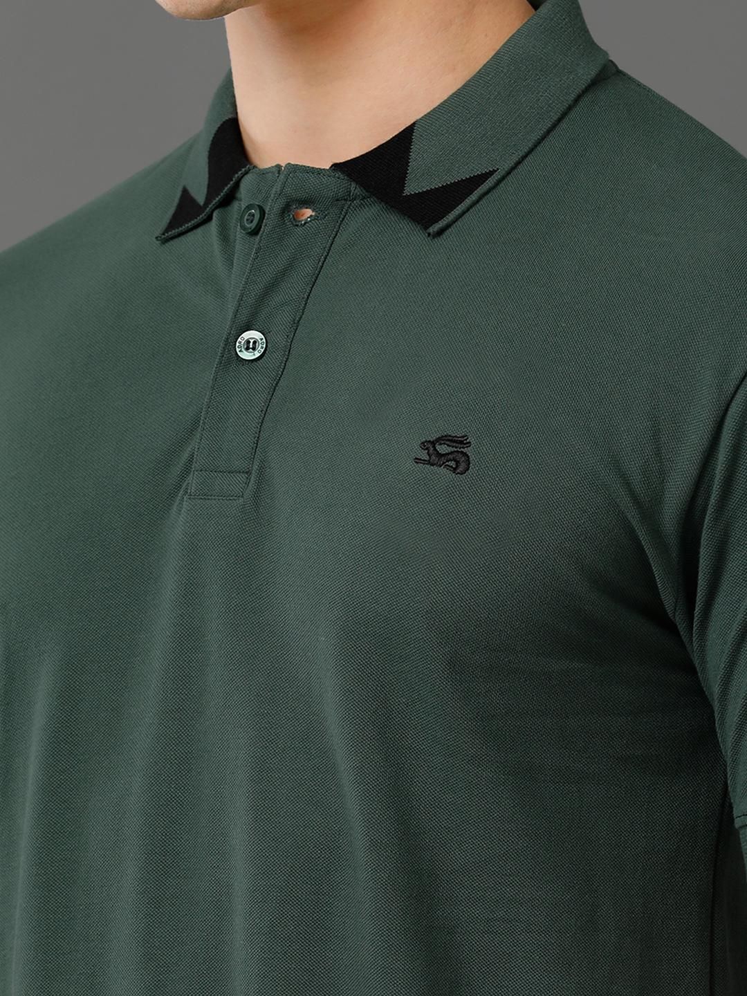ADRO Men Green Cotton Tshirts