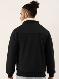 Campus Sutra Men Spread Collar Solid Casual Bomber Jacket