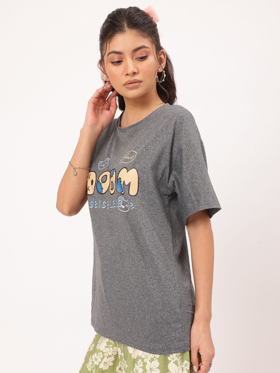 DressBerry Cuddly Crew Printed Relaxed Fit Tee