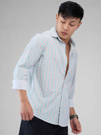 VASTRADO Men Classic Cutaway Collar Conversational Printed Cotton Slim Fit Casual Shirt