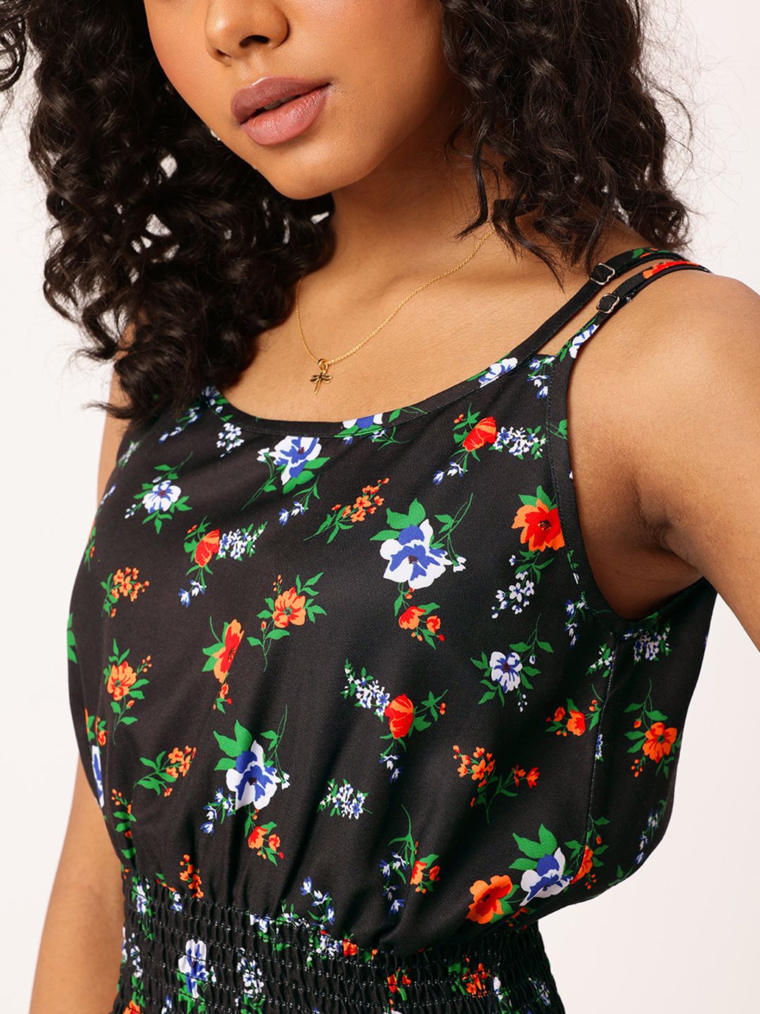 DressBerry Floral Printed Smocked Playsuit