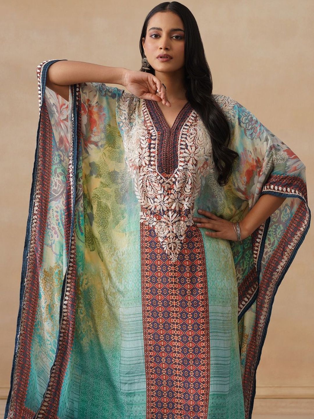 Rumah Chikankari Wanita Bercetak Chikankari Crepe Kurta