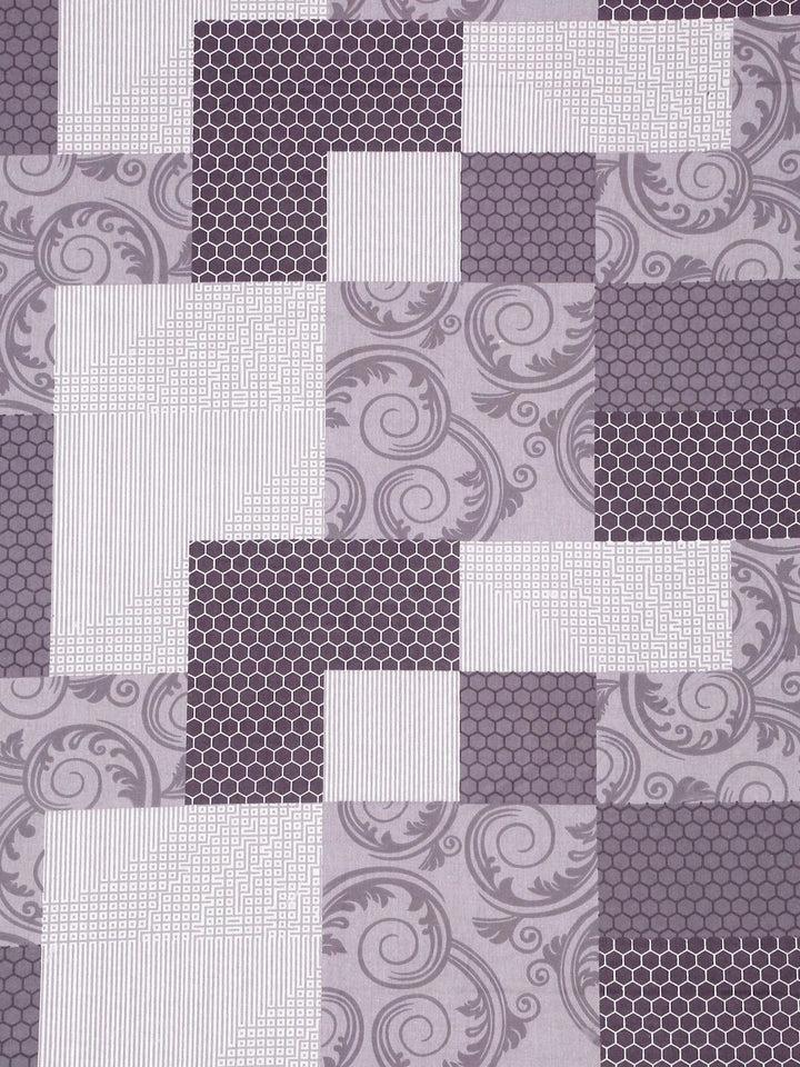 Myntra Elegant Homes Purple & White Geometric 400 TC Single Bedsheet with 1 Pillow Covers