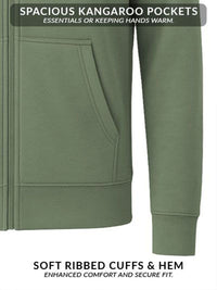 ADRO Men Long Sleeves Front-Open Hooded Sweatshirt