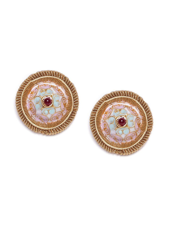 PANASH Set Of 3 Gold Plated Circular Studs