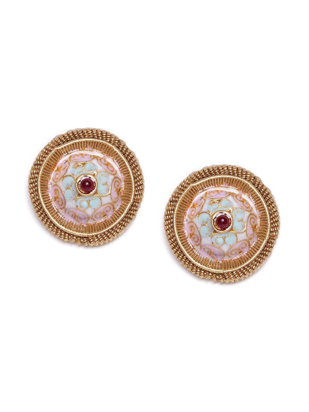 PANASH Set Of 3 Gold Plated Circular Studs