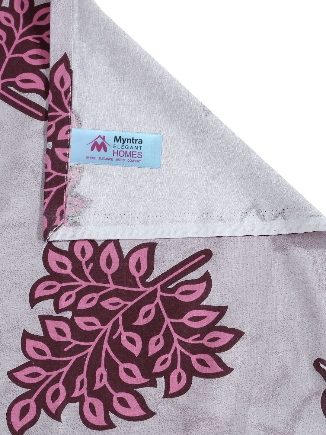 Myntra Elegant Homes Purple Floral 400 TC King Bedsheet with 2 Pillow Covers