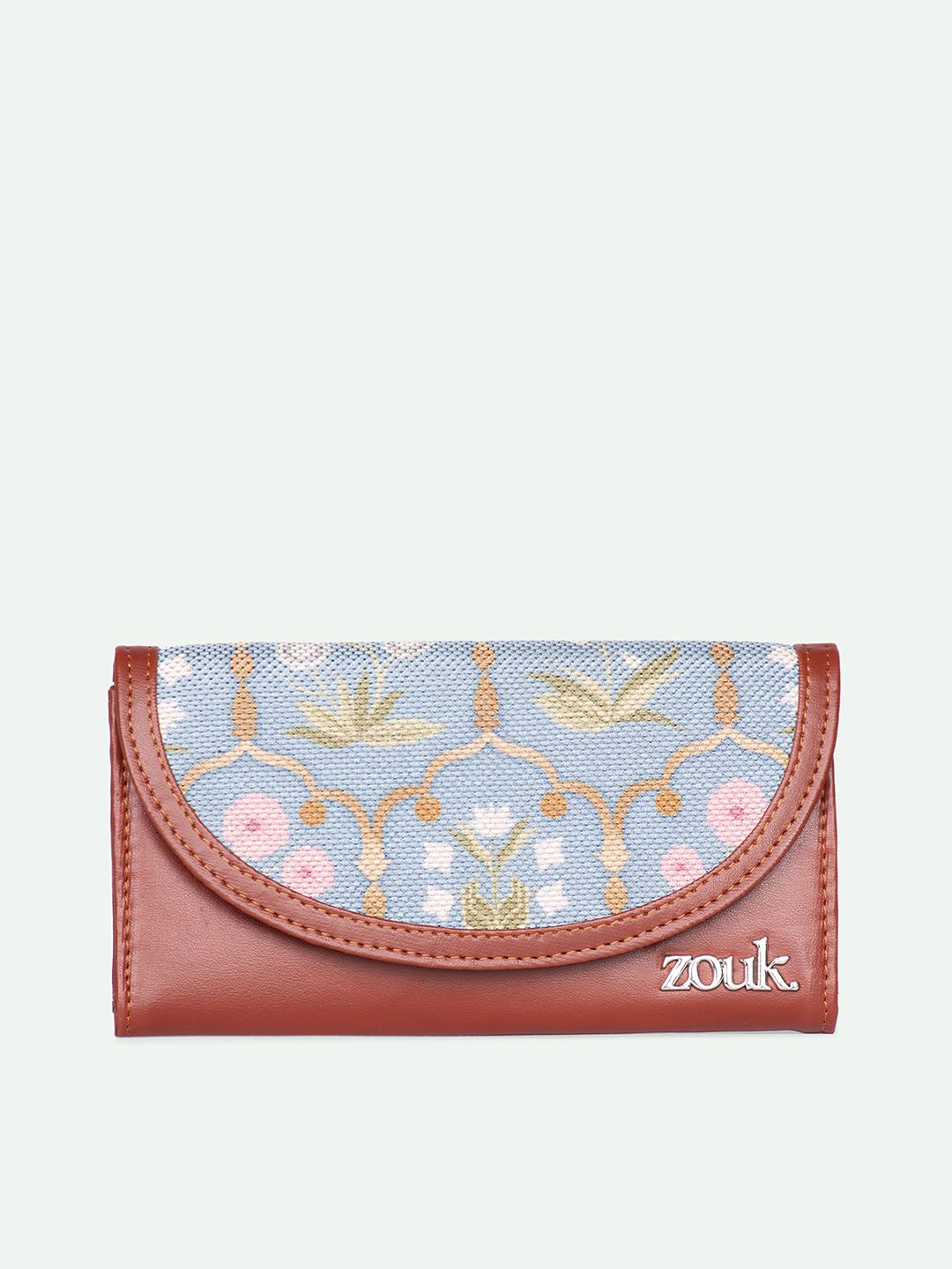 ZOUK Women Floral Printed Jaipur Fresco Kyra Flap Wallet