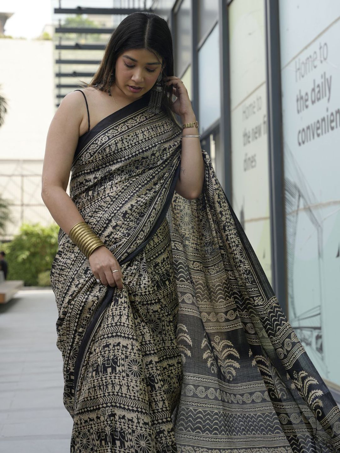 Kalini Women Art Silk Kalamkari Print Saree