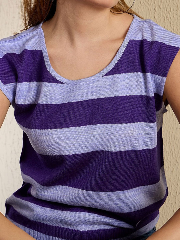 Berrylush Women Striped Sweater Vest