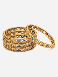 Set PANASH 4 Gelang Antik Buatan Tangan Bersalut Emas 24 CT