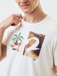 SPYKAR Men Graphic Printed Round Neck Cotton Slim Fit T-shirt