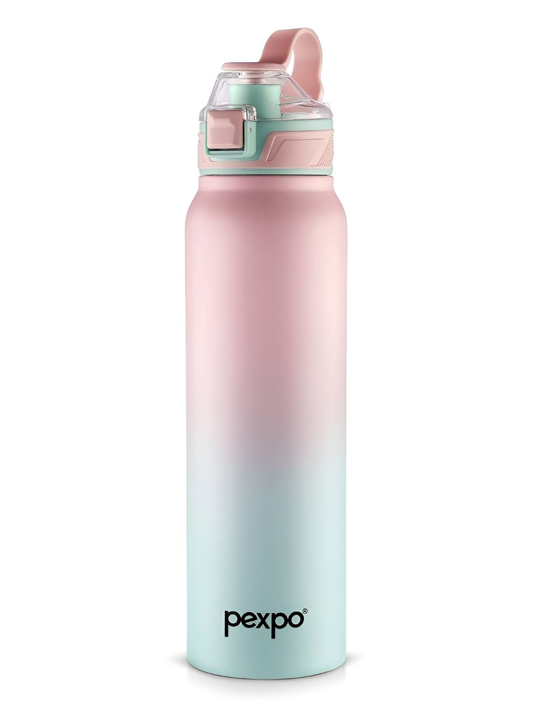 Pexpo Pink & Green Colourblocked Stainless Steel Double Wall Vacuum Water Bottle-940ml
