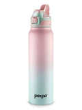 Pexpo Pink & Green Colourblocked Stainless Steel Double Wall Vacuum Water Bottle-940ml