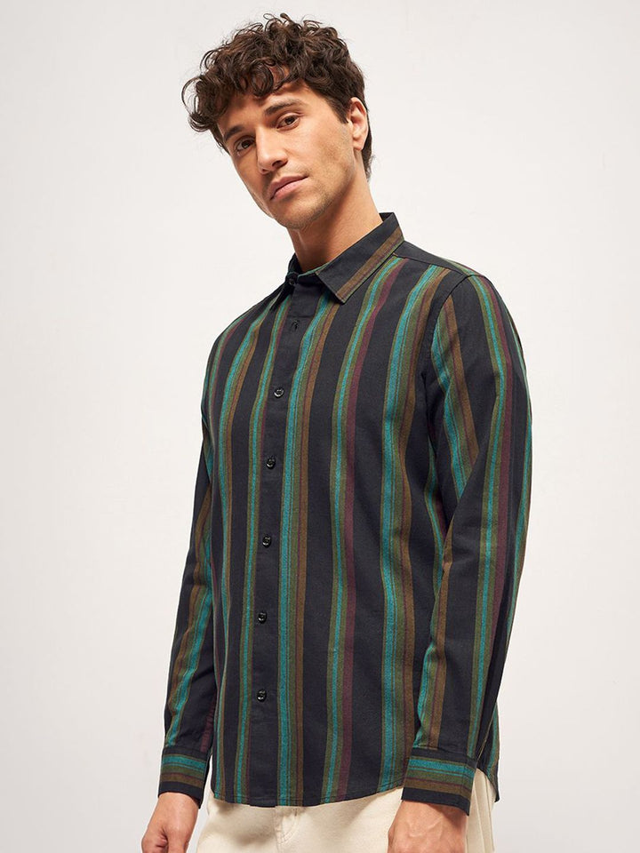THE BEAR HOUSE Men Multi Striped Slim Fit Casual Shirt