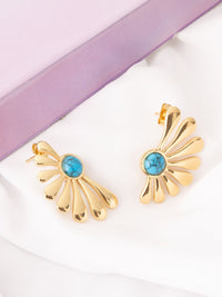 VOGUE PANASH Stainless Steel 18K Gold-Plated Contemporary Studs