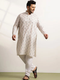 SOJANYA PLUS Men Printed Regular Pure Cotton Kurta with Pyjamas