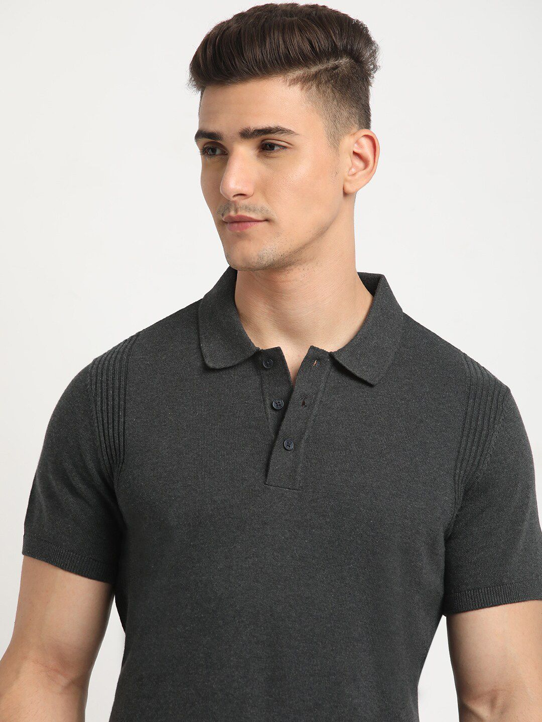 THE BEAR HOUSE Polo Collar Short Sleeves Cotton T-shirt