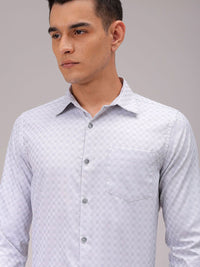 The Indian Garage Co. X Luxe Men Cutaway Collar Checked Slim Fit Formal Shirt