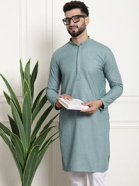 SOJANYA Rekaan Tenunan Kolar Mandarin Straight Cotton Kurta
