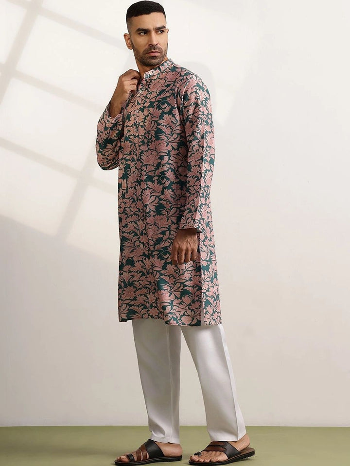 Anouk Men Floral Printed Regular Kurta with Trousers