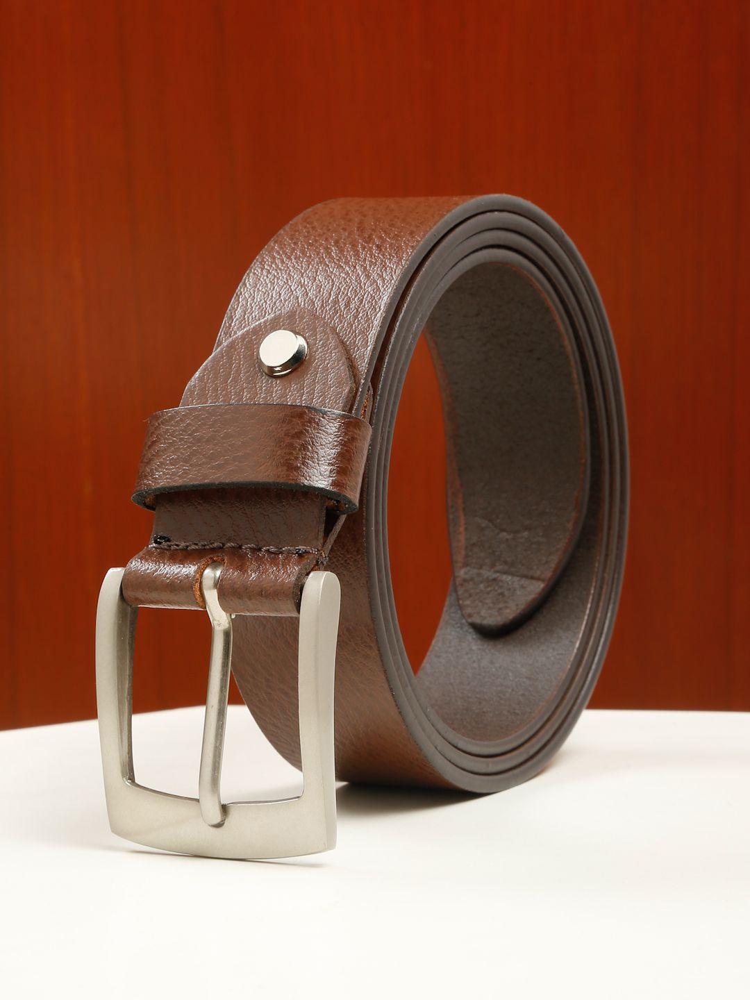 Teakwood Leathers Men Textured Leather Belt