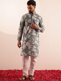 Anouk Men Floral Printed Regular Kurta with Pyjamas