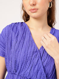 DressBerry Parisian Chic Crinkled Cut-Out A-Line Mini Dress
