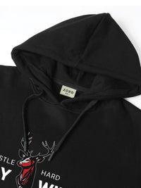 Adro Hustle Hard Stay Wild 320 GSM Fleece Printed Graphic Sweatshirt