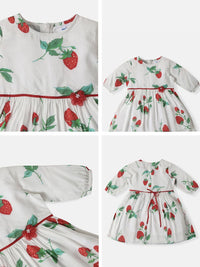 Nauti Nati Girls Soft Rayon Cotton Strawberry Print Frock