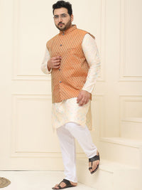 SOJANYA PLUS Men Printed Nehru Plus Size Jacket