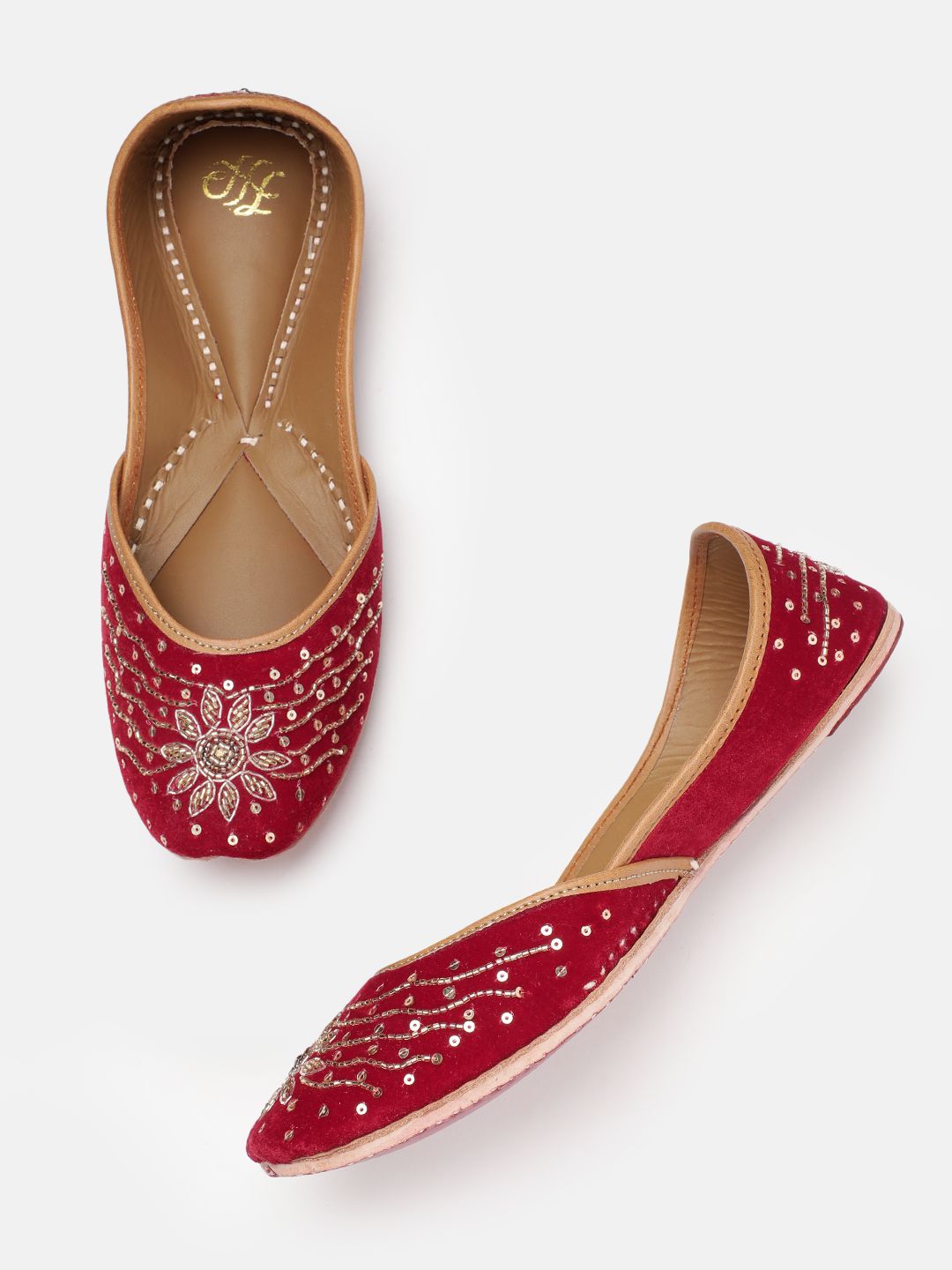 House of Pataudi Women Ethnic Embellished Mojaris