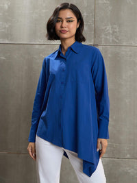 SASSAFRAS Women Relaxed Fit Spread Collar Solid Cotton Casual Shirt