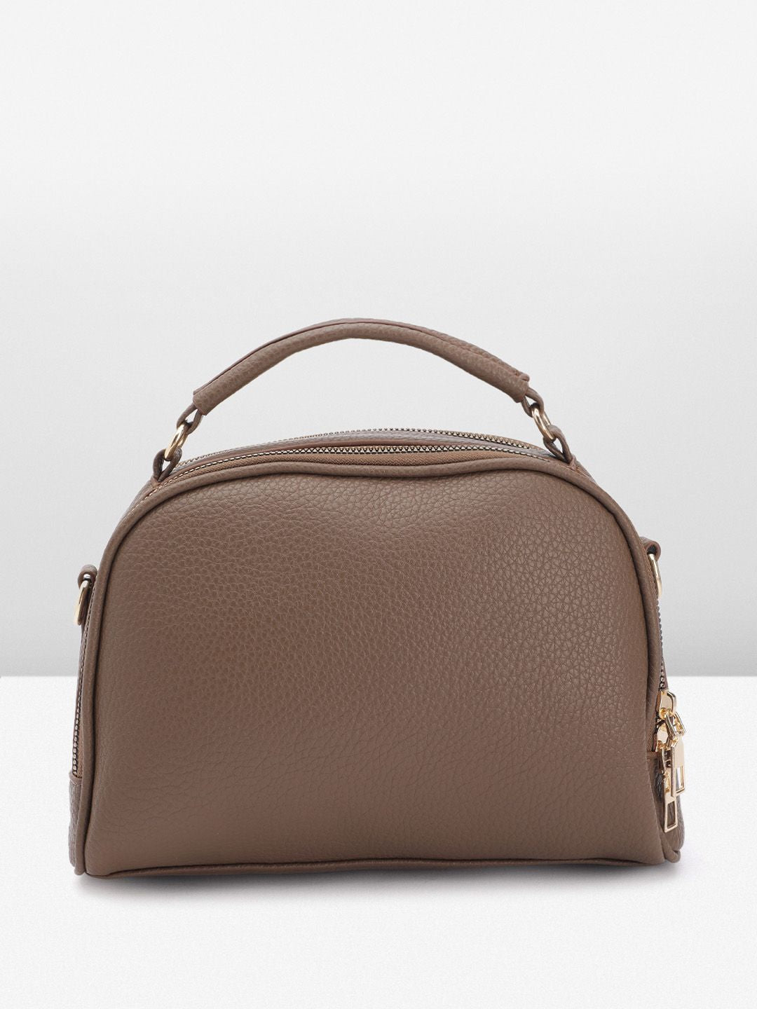 DressBerry Textured Structured Handheld Bag with Detachable Sling Strap
