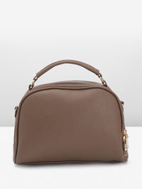DressBerry Textured Structured Handheld Bag with Detachable Sling Strap
