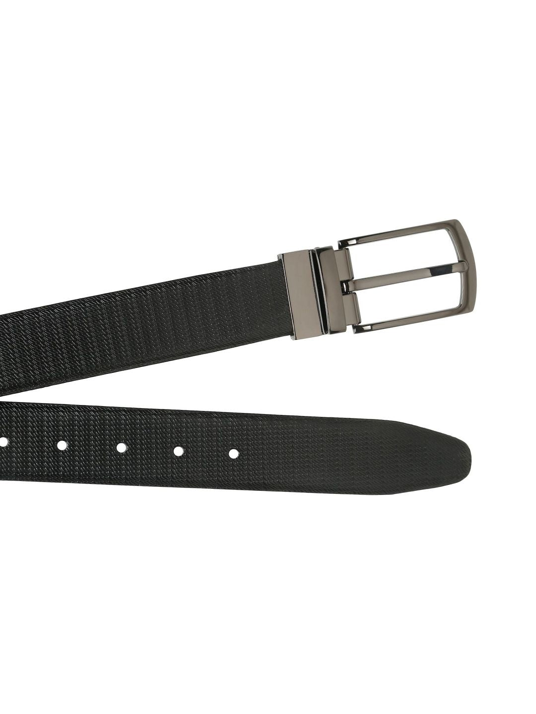 Teakwood Leathers Men Textured Leather Reversible Formal Belt
