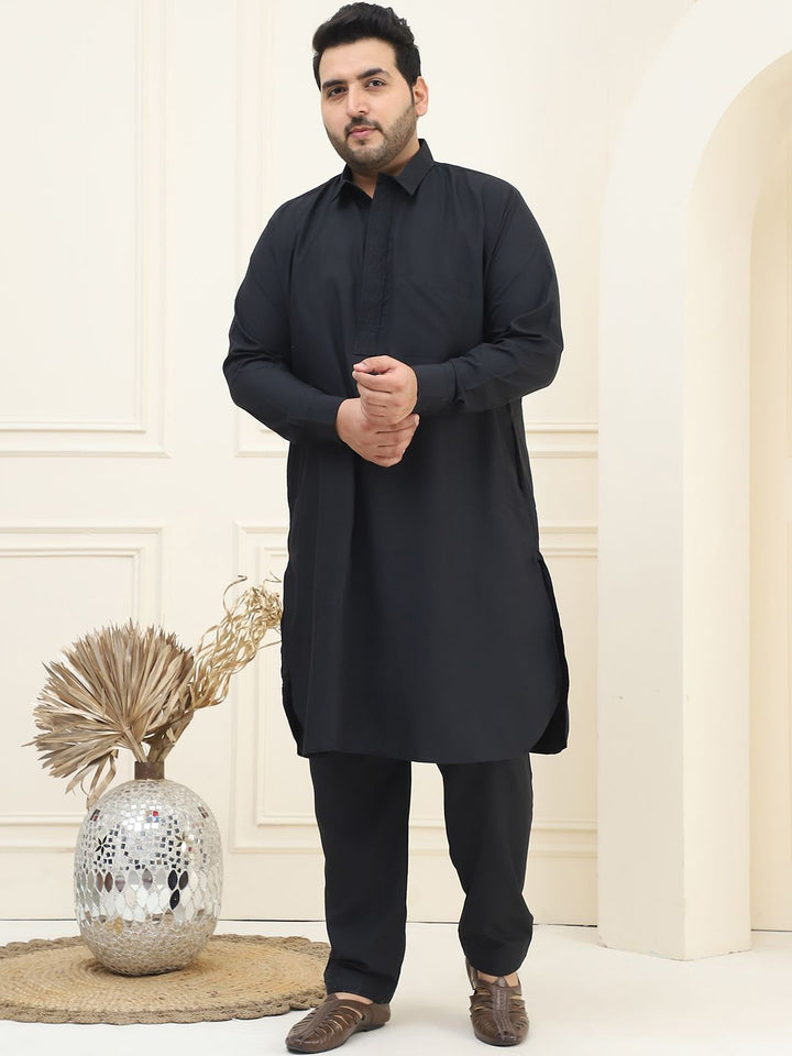 SOJANYA PLUS Shirt Collar Pathani Kurta with Salwar
