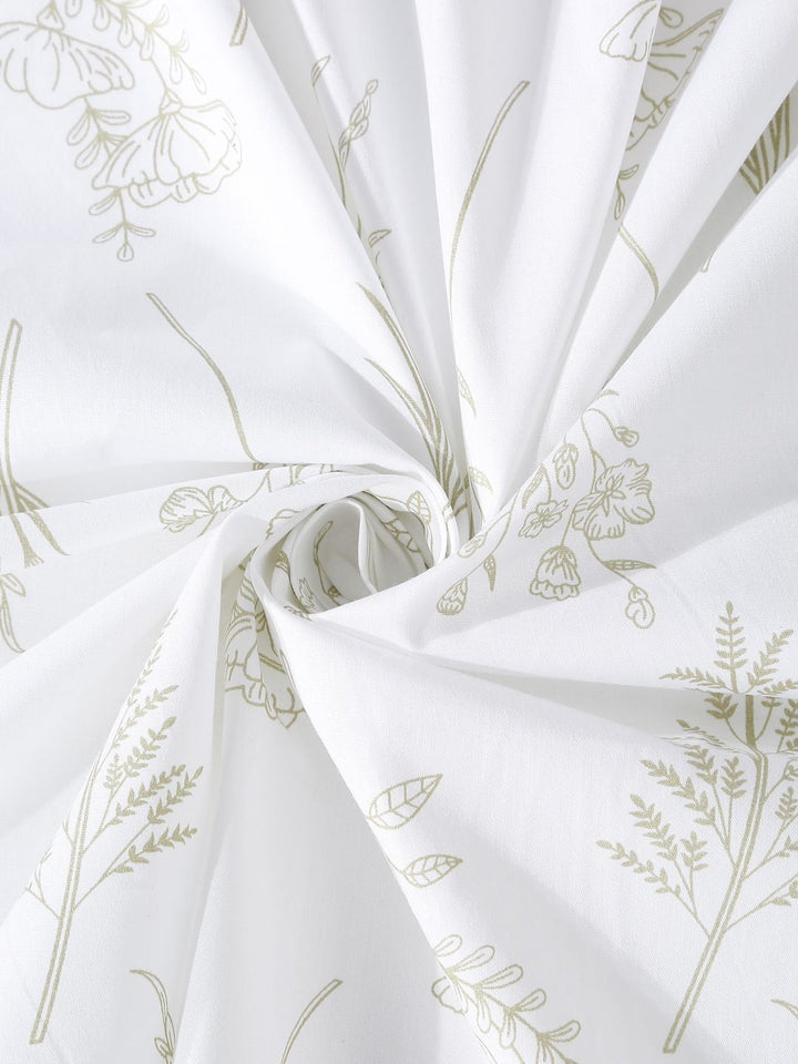 Myntra Elegant Homes White Floral 400 TC Super King Double Bedsheet with 2 Pillow Covers