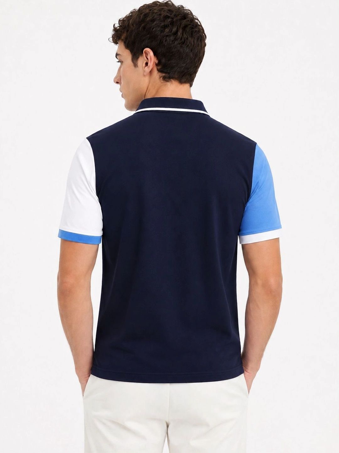 ADRO Men Colourblocked Polo Collar T-shirt