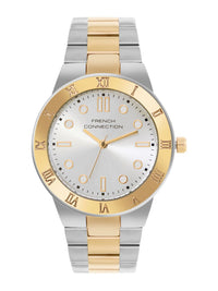 French Connection Women Embellished Dial & Stainless Steel Bracelet Style Straps Analogue Watch FCB7TM