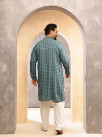 SOJANYA PLUS Embroidered Mandarin Collar Cotton Straight Kurta