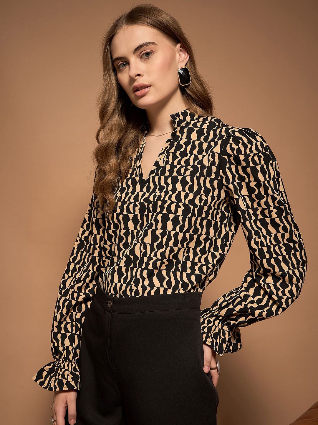 Berrylush Print Bishop Sleeves Top