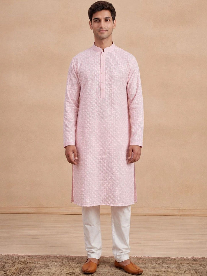 House of Chikankari Men Embroidered Chikankari Kurta