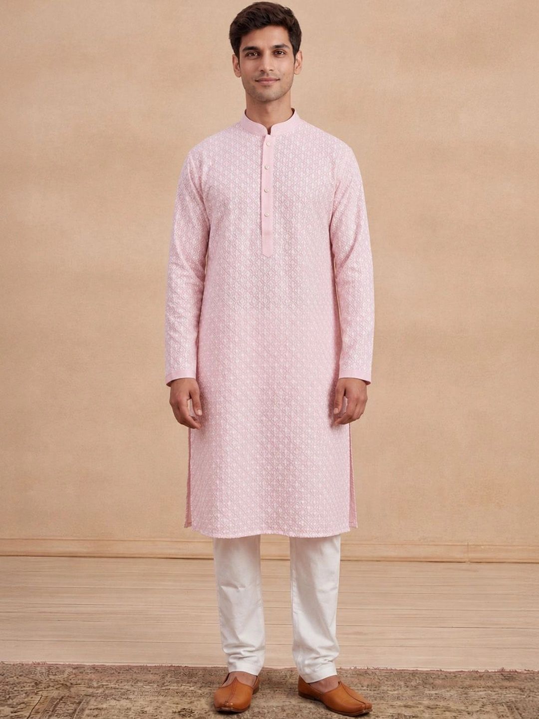 House of Chikankari Men Embroidered Chikankari Kurta