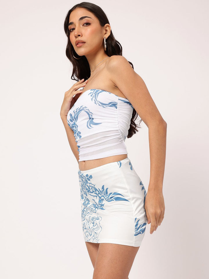 DressBerry Aesthetic Avenue Floral Print Top & Skirt Co-Ord