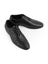 MONKSTORY Tenunan Tangan Lace-Up Derbies - Hitam