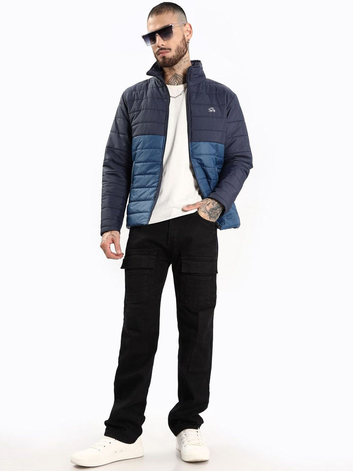 ADRO Men Colourblocked Windcheater Bomber Jacket