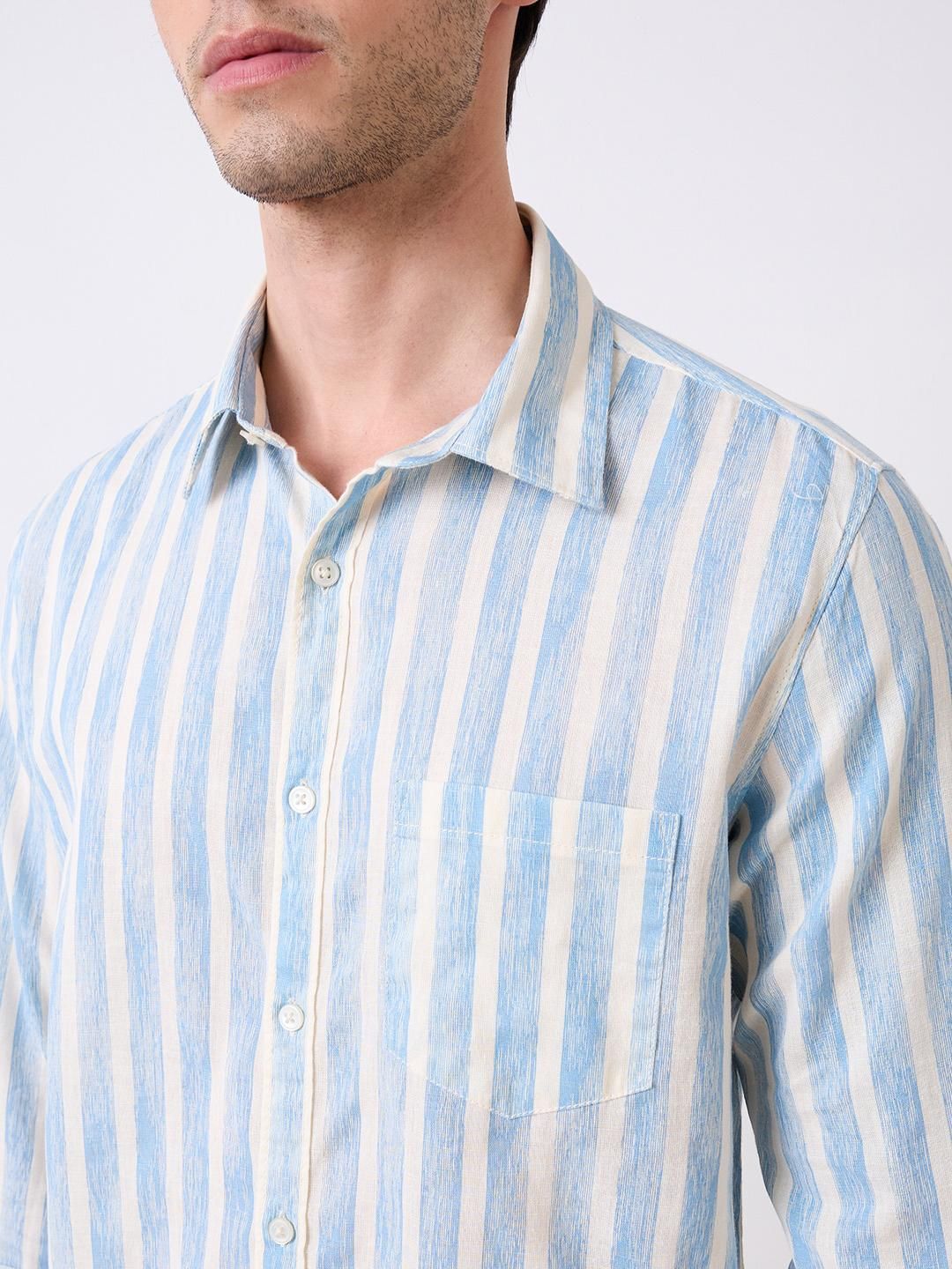 SPYKAR Men Slim Fit Opaque Striped Casual Shirt