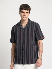THE BEAR HOUSE Opaque Striped Pure Cotton Casual Shirt